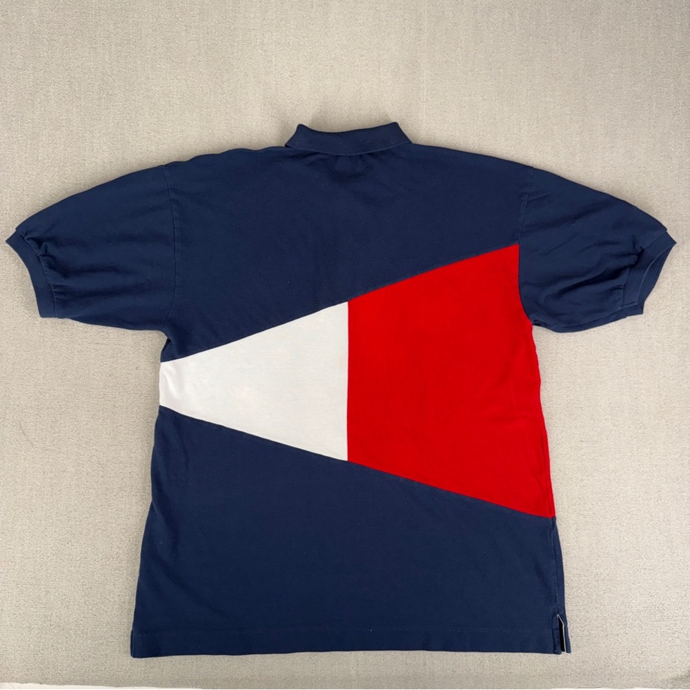 90s Nautica Competition Polo XXL Flag Shirt Colorblock HipHop Y2K Streetwear USA - Picture 12 of 15